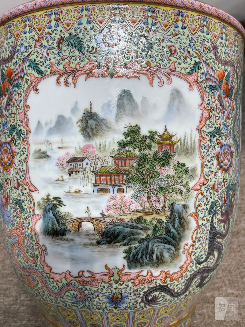 解放初 重工粉彩人物故事纹大瓶 - 图6
